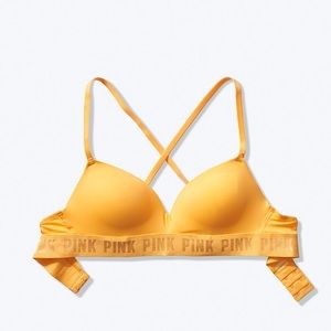 Pink Wear Everywhere Wireless Yellow Bra